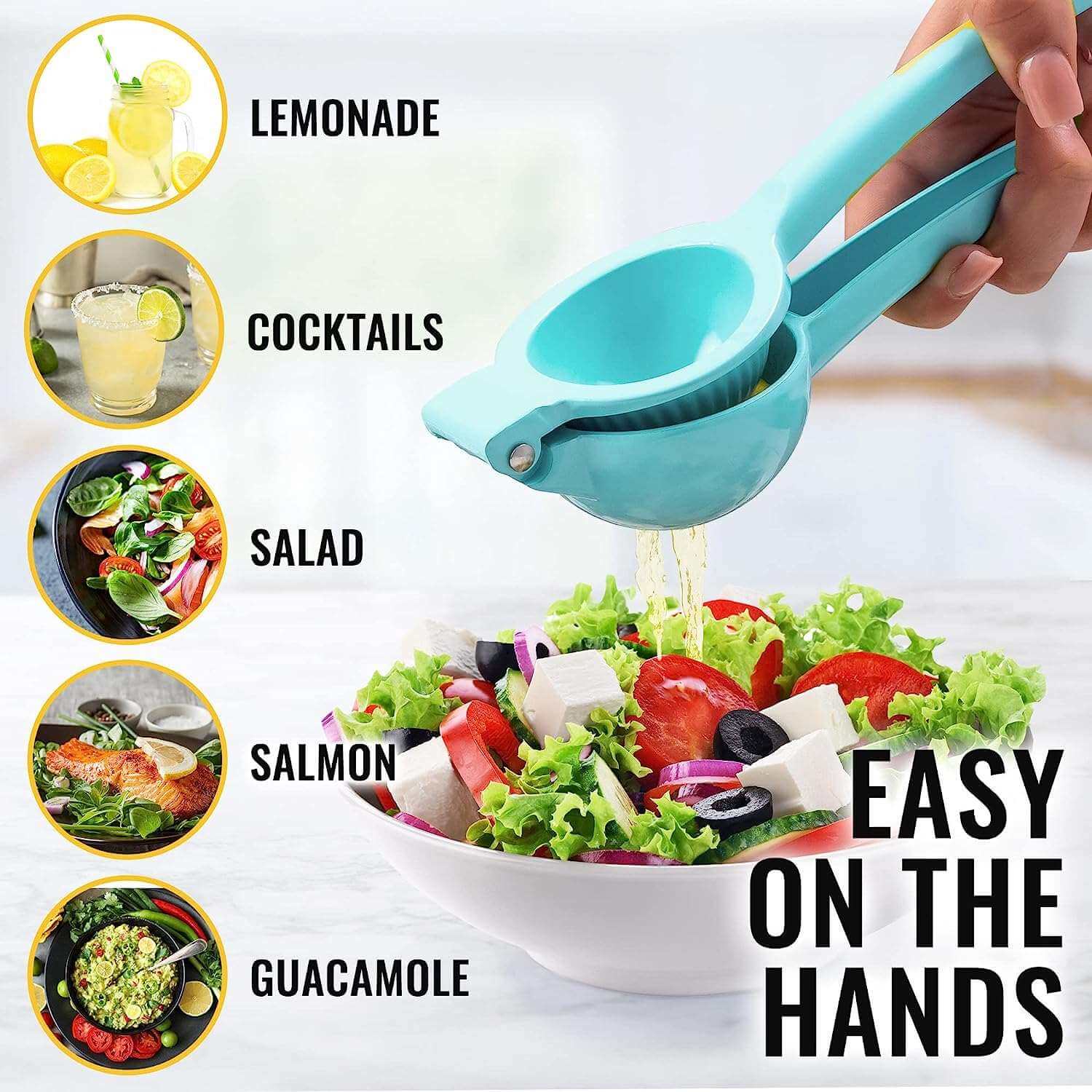 EZYHOME Lemon Squeezer - Lemon Juicer -Manual Juicer Citrus Lemon Squeezer, Fruit Juicer Lime Press Metal, Professional Kitchen Tools And Gadgets For Making Fresh Juice - Dishwasher-Safe - ku