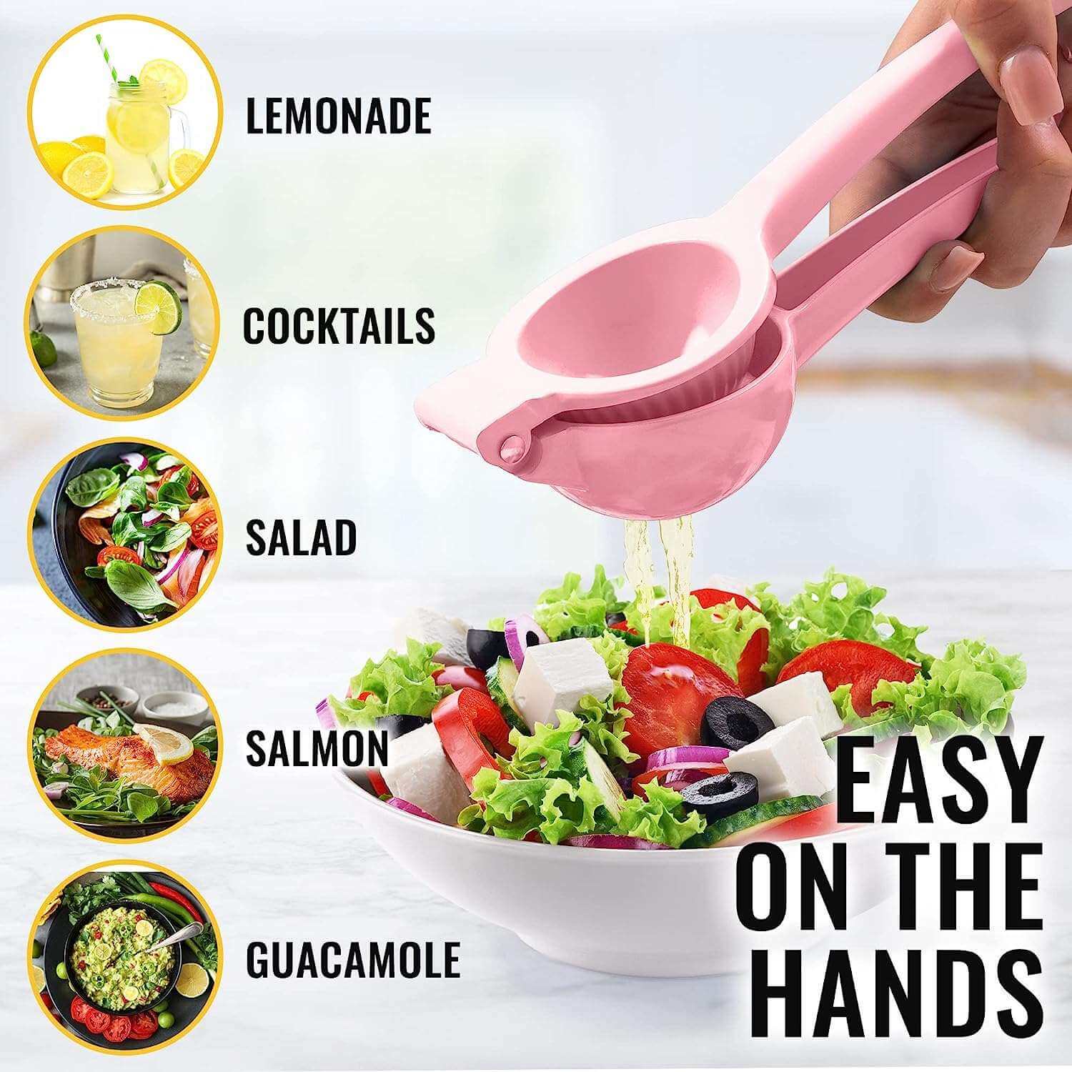 EZYHOME Lemon Squeezer - Lemon Juicer -Manual Juicer Citrus Lemon Squeezer, Fruit Juicer Lime Press Metal, Professional Kitchen Tools And Gadgets For Making Fresh Juice - Dishwasher-Safe - ku