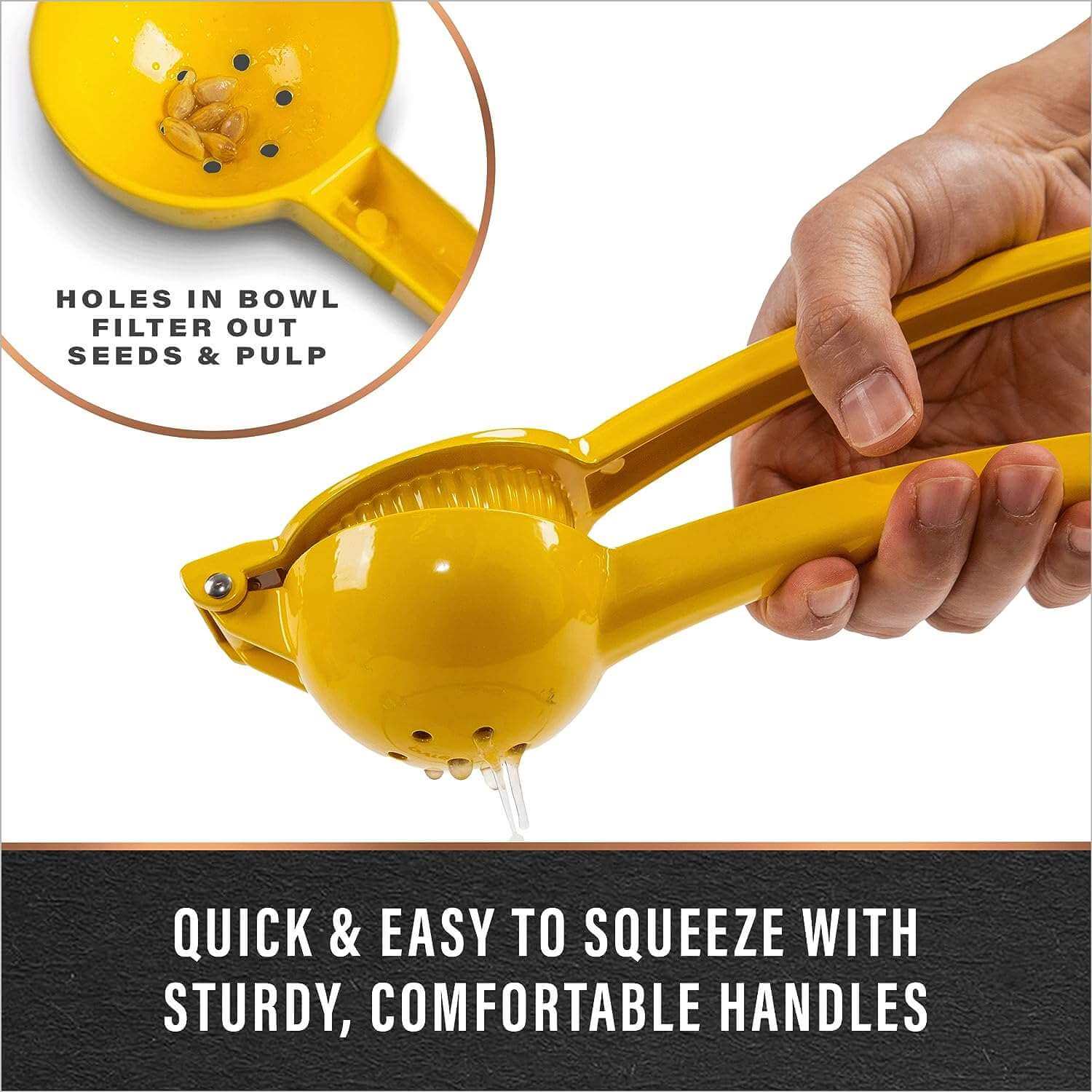 EZYHOME Lemon Squeezer - Lemon Juicer -Manual Juicer Citrus Lemon Squeezer, Fruit Juicer Lime Press Metal, Professional Kitchen Tools And Gadgets For Making Fresh Juice - Dishwasher-Safe - ku