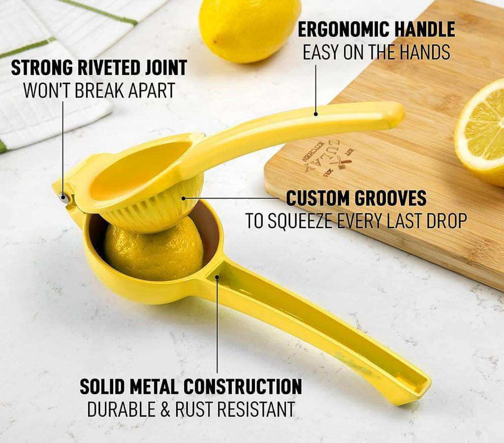 EZYHOME Lemon Squeezer - Lemon Juicer -Manual Juicer Citrus Lemon Squeezer, Fruit Juicer Lime Press Metal, Professional Kitchen Tools And Gadgets For Making Fresh Juice - Dishwasher-Safe - ku