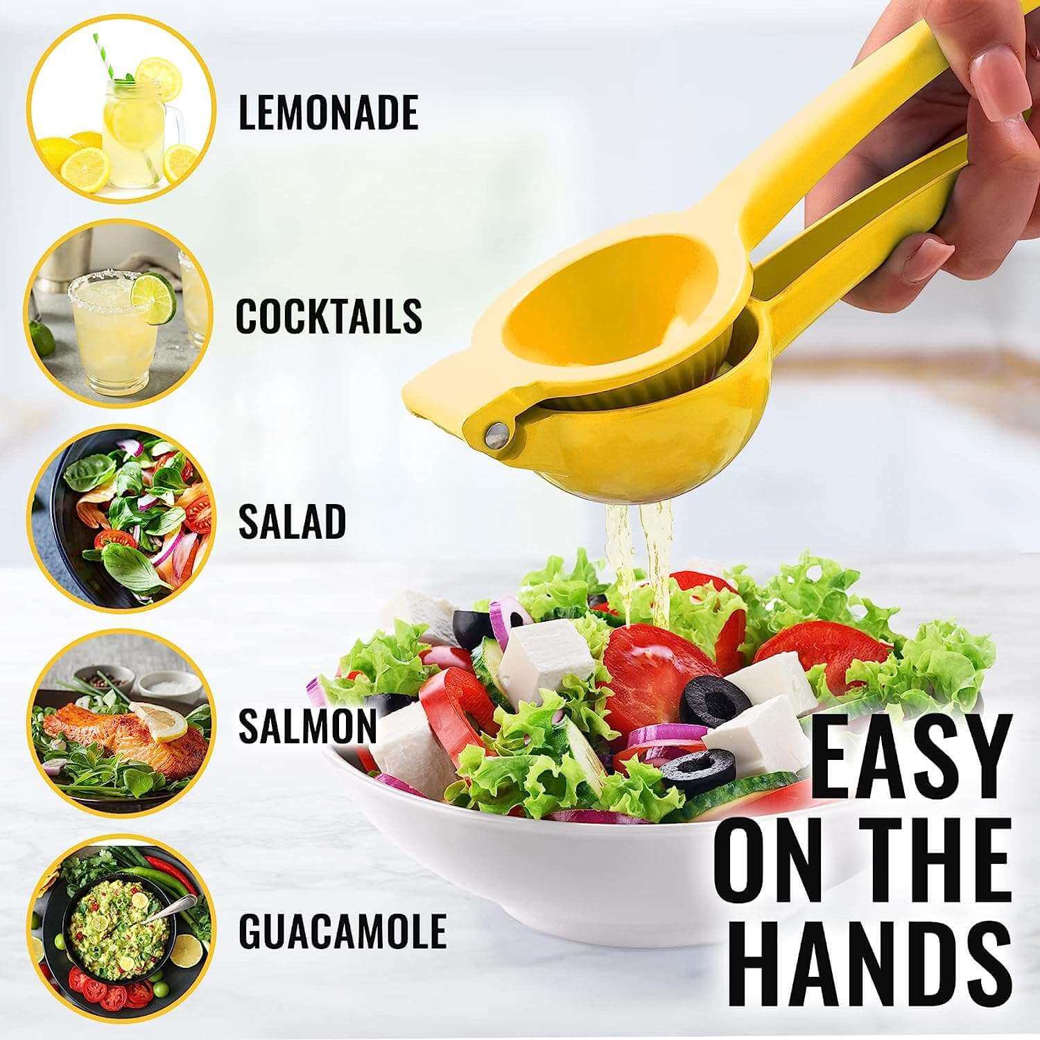 EZYHOME Lemon Squeezer - Lemon Juicer -Manual Juicer Citrus Lemon Squeezer, Fruit Juicer Lime Press Metal, Professional Kitchen Tools And Gadgets For Making Fresh Juice - Dishwasher-Safe - ku