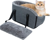KUTKUT Center Console Dog Car Seat for Small Pets Up to 6kg Cat Armrest Booster Seat Travel Bags for Dogs Cats Portable & Washable Center Console Small Dogs and Cats Car Seat Included Safety