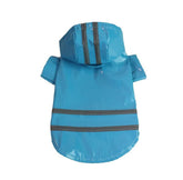 KUTKUT Small Dog Raincoat Light Weight Rain Jacket | Breathable Rain Poncho Hooded Rainwear Waterproof Coat with Safety Reflective Stripes (Blue, Size: XL, Back Length: 40cm, Bust: 52cm) - ku