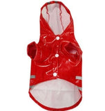 KUTKUT Small Dog Raincoat Lightweight Rain Jacket | Breathable Rain Poncho Hooded Rainwear Waterproof Coat with Safety Reflective Stripes (Red, Size: XL, Back Length: 40cm, Bust: 52cm) - kutk
