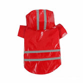 KUTKUT Small Dog Raincoat Lightweight Rain Jacket | Breathable Rain Poncho Hooded Rainwear Waterproof Coat with Safety Reflective Stripes (Red, Size: XL, Back Length: 40cm, Bust: 52cm) - kutk