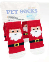 KUTKUT Anti-Slip New Born Puppy Kitten Socks with Xmas Pattern |Paw Protector Small Puppy Socks with 4 Pieces Adjustable Straps|Socks for Small Puppies, Kitten - kutkutstyle