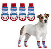 KUTKUT Dog Socks Double Sided Non Slip Dog Grip Socks with Adjustable Straps Traction Control for Indoor & Hardwood Floor, Pet Paw Protector for Small Medium Large Dogs - kutkutstyle