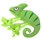 KUTKUT 2022 Plush Dog Squeaky Toys, Durable Rope Dog Chew Toys for Puppy Small Medium Breed Teeth Cleaning, Interactive Stuffed Animals Toys- Cute Chameleon - kutkutstyle
