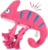 KUTKUT 2022 Newewst Plush Dog Squeaky Toys, Durable Rope Dog Chew Toys for Puppy Small Medium Breed Teeth Cleaning, Interactive Stuffed Animals Toys- Cute Chameleon - kutkutstyle