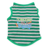 KUTKUT Stripe Print T-Shirt for Small Dogs & Cat | Breathable Cotton Sleeveless Shirt for ShishTzu, Maltese, Toy Poodle etc (Size: L, Chest Girth 45cm, Back Length 35cm) - kutkutstyle