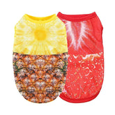 KUTKUT 2 Pcs Breathable Summer Clothes for Small Dogs, Fruits Pattern Mesh Vest Sleeveless Shirt for Maltese, Bichon, Papillon, Shihtzu etc - kutkutstyle
