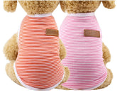 KUTKUT 2 Pcs Dog Striped T-Shirt Puppy Clothes for Small Dogs, Stretchy Summer Cotton Cat Vest Doggy Tee Tank Top for Shihtzu, Bichon, Papillon, Pekingese & Cats - kutkutstyle