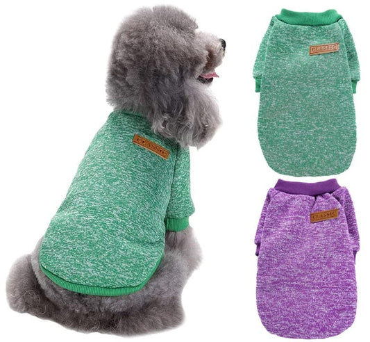KUTKUT 2 Pieces Small Dog Warm Pullover - Pet Dog Classic Knitwear Sweater Soft Thickening Warm Pup Dogs Shirt Winter Puppy Kitten Sweater for Maltese, Shihtzu, Papillon etc - kutkutstyle