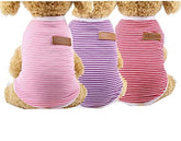 KUTKUT 3 Pcs Striped T-Shirt Puppy Clothes for Small Dogs, Cats Summer Cotton Vest Doggy Tee Tank Top for Shihtzu, Bichon, Papillon, Pekingese & Cats - kutkutstyle