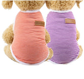 KUTKUT Combo of 2 Dog Striped T-Shirt Puppy Clothes for Small Dogs, Stretchy Summer Cotton Cat Vest Doggy Tee Tank Top for Shihtzu, Bichon, Papillon, Pekingese etc - kutkutstyle