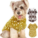 KUTKUT Combo of 2 Star & Argyle Pattern Breathable Round Neck Flannel Fleece Pullover | Winter Shirt for Yorkii, Maltese, Mini Pom Small Dogs Puppy - kutkutstyle