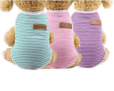 KUTKUT Combo of 3 Striped T-Shirt Puppy Clothes for Small Dogs, Kitten, Summer Cotton Vest Doggy Tee Tank Top for Maltese, Bichon, Papillon, Shihtzu etc & Cats - kutkutstyle