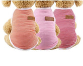 KUTKUT Combo of 3 Striped T-Shirt Puppy Clothes for Small Dogs, Stretchy Summer Cotton Cat Vest Doggy Tee Tank Top for Cavalier King, French Bulldog, Pug etc - kutkutstyle