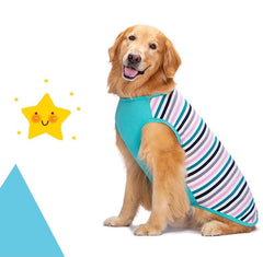 KUTKUT Cotton Striped Dog Shirts for Medium/Large Dogs | Breathable Stretchy Fashion Big Dogs Clothes for Beagle, Corgi, Husky, Labarador, Golden Retriver, Samoyed etc - kutkutstyle