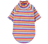 KUTKUT Dog Shirt, Pet Stretchable T-Shirt Clothes Apparel for Small Dog Cat, Sleeved Soft Breathable Sweatshirt Cute Pullover Knitwear Striped Basic Classic Tee Spring Summer Autumn - kutkuts