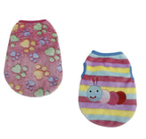 KUTKUT Pack of 2Pcs Small Dogs Cat Warm Velvet Sweater, Cute Paw & Rainbow Print Fashion Soft Flannel Winter Shirt for Shihtzu, Pug, Papillon, Cats etc-T-Shirt-kutkutstyle