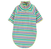 KUTKUT Pet Dog Shirt, Pet T-Shirt Clothes Apparel for Small Dog Cat, Sleeved Soft Breathable Sweatshirt Cute Pullover Knitwear Striped Basic Classic Tee Spring Summer Autumn-T-Shirt-kutkutstyle