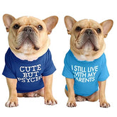 kutkutstyle T-Shirt KUTKUT Set of 2 Dog Breathable Stretchy Round Neck T-Shirt | Pet Puppy Cats Dog Summer T-Shirts Soft Cotton Clothes | French Bulldog Pug Shirt
