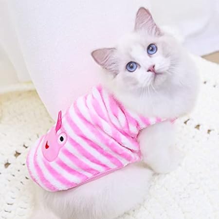 kutkutstyle T-Shirt KUTKUT Set of 2 Small Dog & Cat Tank Tops for Puppy Boy Girl | Winter Warm Cute Flannel Pullovers for Yorkie, Shih Tzu, Maltese Male Female