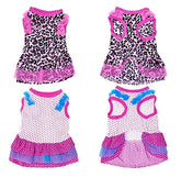 KUTKUT Cute Leopard and Polka Dot Small Dog Dress | Dog Apparel Puppy Dresses for Girl Small Dogs Shihtzu, Maltese, ToyPoodle (Size: L, Chest: 45cm, Length: 35cm) - kutkutstyle