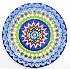 EZYHOME Set of 8 Mandala Flower Ceramic Coaster, Drink Coaster Round Cup Mat Pad Set Mug Coaster with Non-Slip Cork Base and Holder for Cups, Mug, Wine Glass, Home, Kitchen and Bar set of 8 p