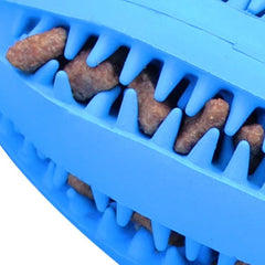 KUTKUT Best Dog Natural Rubber Teething Toy Rugby Ball Durable Dog IQ Puzzle Chew Toys for Medium & Large Dog Teeth Cleaning/Chewing/Playing -11cm - kutkutstyle