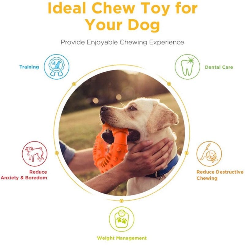 KUTKUT Dog Toy for Strong Chewers, Chew Toy for Dogs Ring, Dog Chew Toy Rubber Dog Toy Chew Ring Dog Rubber Indestructible Chew Toy Dog Dental Care Toy - Fun to Chew, Chase and Fetch - kutkut