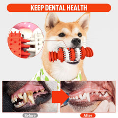KUTKUT Chew Toy for Dogs Natural Rubber Bone Tooth Cleaning Toy Non-Toxic Rubber Bite Resistant for Medium and Large Dog Teeth Cleaning/Chewing/Playing/Treat Dispensing (Bone) - kutkutstyle