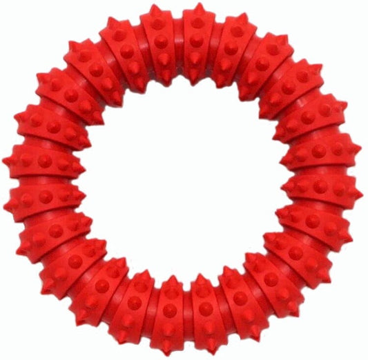 KUTKUT Durable Dog Chew Toy for Aggressive Chewers - Ultra Tough Natural Rubber Teething Toy, Nearly Indestructible Dog Toy for Medium and Large Breed Chewing, Training, Reduce Anxiety (Red) 