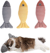 KUTKUT 3Pack Cat Catnip Toy for Indoor Cats, Cute Fluffy Cat Calming Pillow Toy, Soft Cat Catnip Toys Pillow, Linen Chew Kitten Toy, Cute Fish Pillow for Cat Sleeping - kutkutstyle