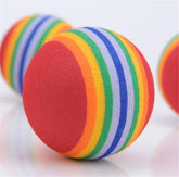 KUTKUT Pack of 10 Foam Balls for Cats, Colorful Rainbow Ball Cat Toy Sponge Ball Cat Toy Ball, Soft Pet Ball Toy for Cat Puppy Kitty Indoor Activity Play Training - kutkutstyle