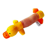 KUTKUT Cute Pet Dog Cat Plush Squeak Sound Dog Toys Funny Fleece Durability Chew Molar Toy Fit for All Pets (Yellow) - kutkutstyle