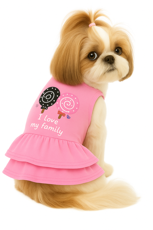 KUTKUT Lollypop Print Princess Dog Frock