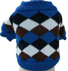 KUTKUT Warm Plaid Pattern Knit Jumper Small Dog Cat Warm Coat, Winter Pullover Pet Clothes, Designer Small Dog Cat Cold Weather Sweater Warm Winter Dog Sweaters for Girls Boys