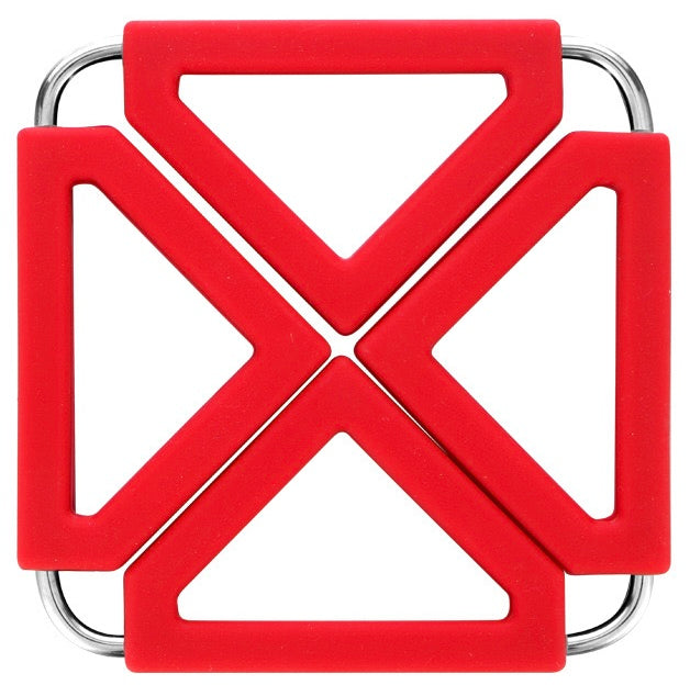 EZYHOME Silicone Trivet Mat Expandable Hot Pot Holder With Stainless Steel Frame for Home Kitchen Heat Resistant Insulated Hot Pads Coasters Table Dish Mat Tableware Placemat for Hot Pans