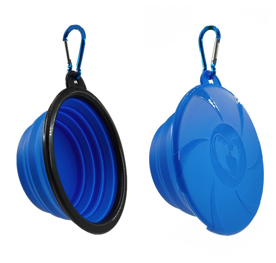 KUTKUT Collapsible Dog Bowl | Portable Dog Bowl with Lid | Foldable Pet Travel Dog Bowls for Walking, Traveling, Hiking Foldable Expandable Bowl for Dogs Cats and Small Pet Feeding