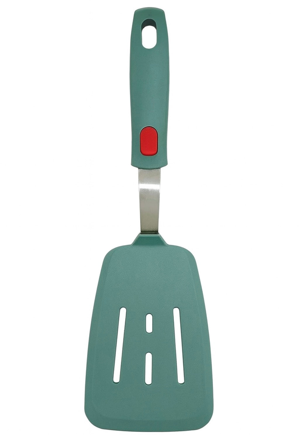 EZYHOME 600°F Heat Resistant Silicon Slotted Turner - Non Stick, Non Scratch Thin Spatula Reinforced Stainless Steel Core - BPA Free & Dishwasher Safe Kitchen Utensil (Green)