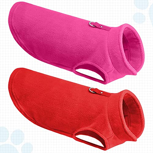 KUTKUT 2Pcs Windproof Fleece Dog Clothes Pet Keep Warm Jacket with Leash Ring No Pull No Choke Eco-Friendly Warm Clothes for Maltese, Pekingese, Shihtzu - kutkutstyle