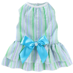 KUTKUT Dress for Small Dog Puppy Clothes Female Princess Tutu Striped Skirt Summer Frock for ShihTzu, Papillon etc Cat Pet Apparel Outfits