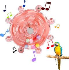KUTKUT Parrot Spinner Toy, Medium Small Funny Parakeet Conures Toy Interactive Love Birds Toy Spinning Rattle Cockatiel Toys Bird Cage Accessories for Entertainment Chewing Exercise