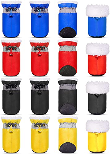 KUTKUT 16Pcs (4Sets) Washable Dog Shoes | Rain &Snow Dog Booties | Breathable Paw Protector, Upgraded Anti-Slip Soft Soled Dog & Cat Boots for Shihtzu, Poodle, Bichon etc - kutkutstyle