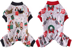 KUTKUT 2 Pcs Dog Bodysuits for Small Dog Boy Girl Fleece Puppy pjs Jammies 4 Leg Dog Clothes for Maltese, Shihtzu Winter Warm Onesies Jumpsuit Clothing for Pet Dogs Male Female - kutkutstyle