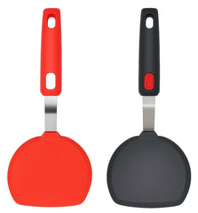 EZYHOME Pack of 2Pcs Kitchen Silicone Pancake Spatulas Turner for Cooking and Baking- 600°F Heat Resistant Rubber Egg Spatulas