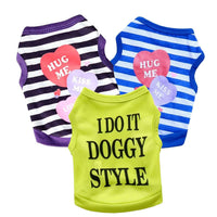 KUTKUT Combo of 3 Sleeveless Cotton Sweat Shirt for Puppy, Small Dog and Cat (Size: L, Chest Girth 45cm, Back Length 35 cm) - kutkutstyle