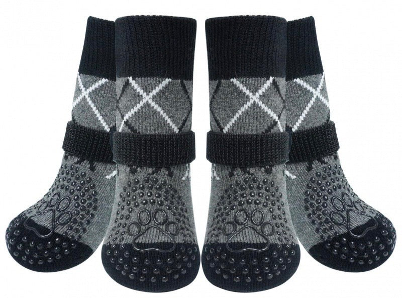 KUTKUT Non Slip Dog Socks with Grippers Prevent from Licking Paws,Anti-Slip Dogs Grip Socks for Small Medium and Senior Dogs on Hardwood Floor.